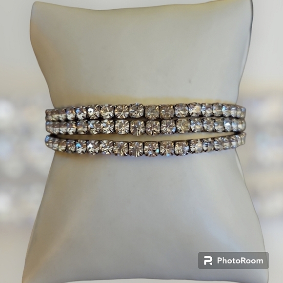 Vintage Sliding Rhinestone Wrap Bracelet - Picture 1 of 5